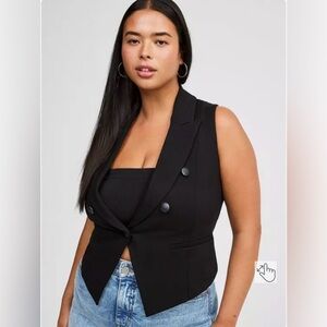 NWT Torrid Studio size 4 button tailored suit vest black 4x